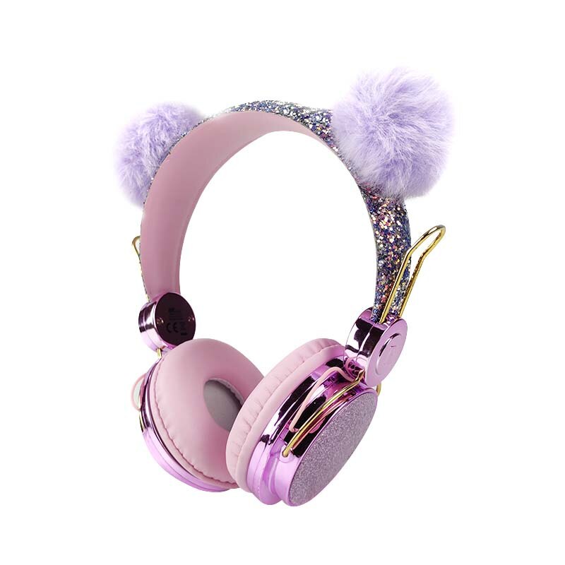 Bonitos auriculares de unicornio con cable y micrófono para niñas y niños, cascos para ordenador portátil, teléfonos móviles, PC, MP3, tableta: 4