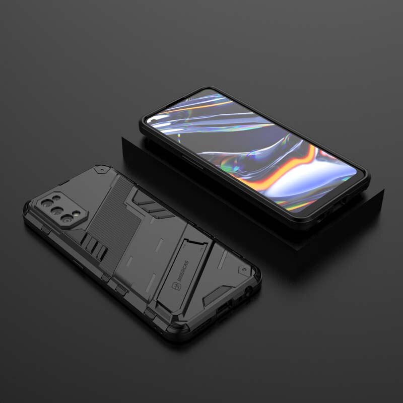 Funda armadura para teléfono Realme 7 Pro, carcasa de silicona a prueba de golpes, para Oppo Realme 7 4G 7Pro RMX2155: Realme 7 4G / Black