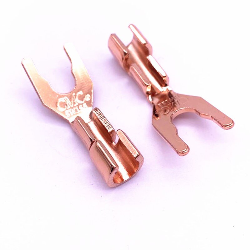 Hi-End 5mm Solid Copper Speaker Y Spades Fork connector Plug Banana plug Speaker Amplifier socket