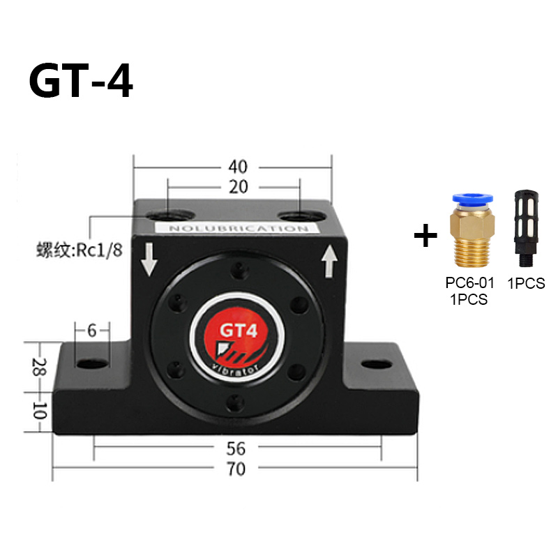 GT8/10/13/16/20/25/30/36/48/60 Pneumatische Vibrator Gt turbine Oscillatoren Pneumatische Industrie Vibrator Hamer Blanking Onderdelen: GT-4