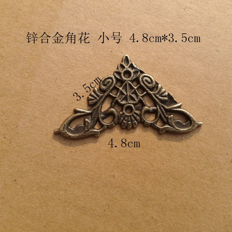 40 stk 6.5cm*4.7cm kobber zink legering blomst hjørne vinkel hardware tilbehør kobber vinkel bronze farve