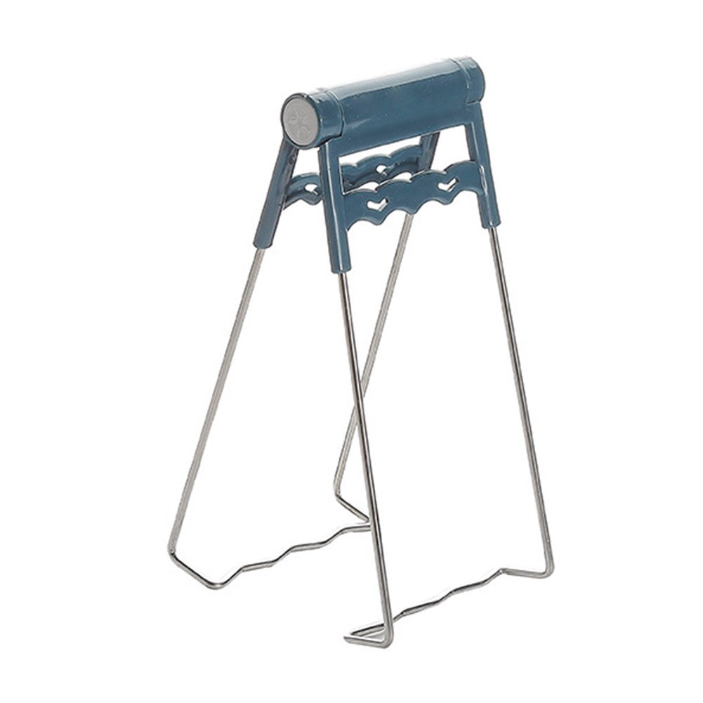Multifunktion rustfrit stål anti gryde skål fad klemme gripper holder klip skål gripper gryde holder gripper klip køkken tænger: Mørkeblå 2