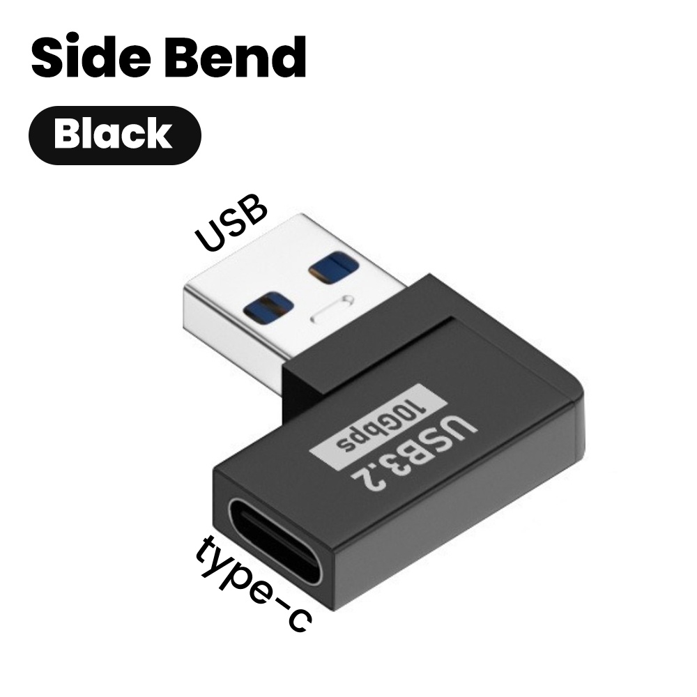 Adaptador de extensión de ángulo recto USB 3,2 macho a hembra de 90 grados, adaptador de codo hacia arriba USB de 10Gbps para conversión de conector de PC portátil: orange