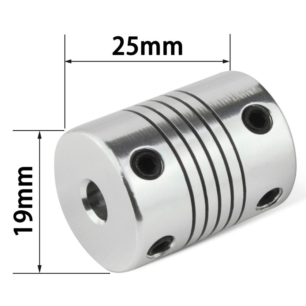 5 kpl joustava kytkin alumiini cnc-askelmoottorin leuka-akselin liitin 5mm to 8mm od 19 x 25mm 3d tulostimen osalle ender 3 liitintä