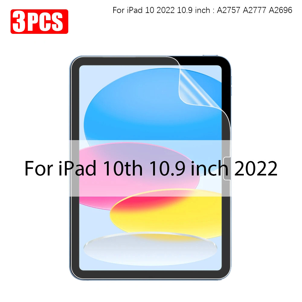 3Pcs Paper Feel Like Screen Protector For ipad Air 11 Pro 13 10th 9th Generation 8 7 6 Air 5 4 Pro 11 12.9 10.5 No Glass: black