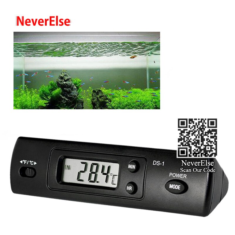 Lcd digitalt akvarium termometer sensor ur display akvarium vand temperatur måle reporter viser celsius og farenheit