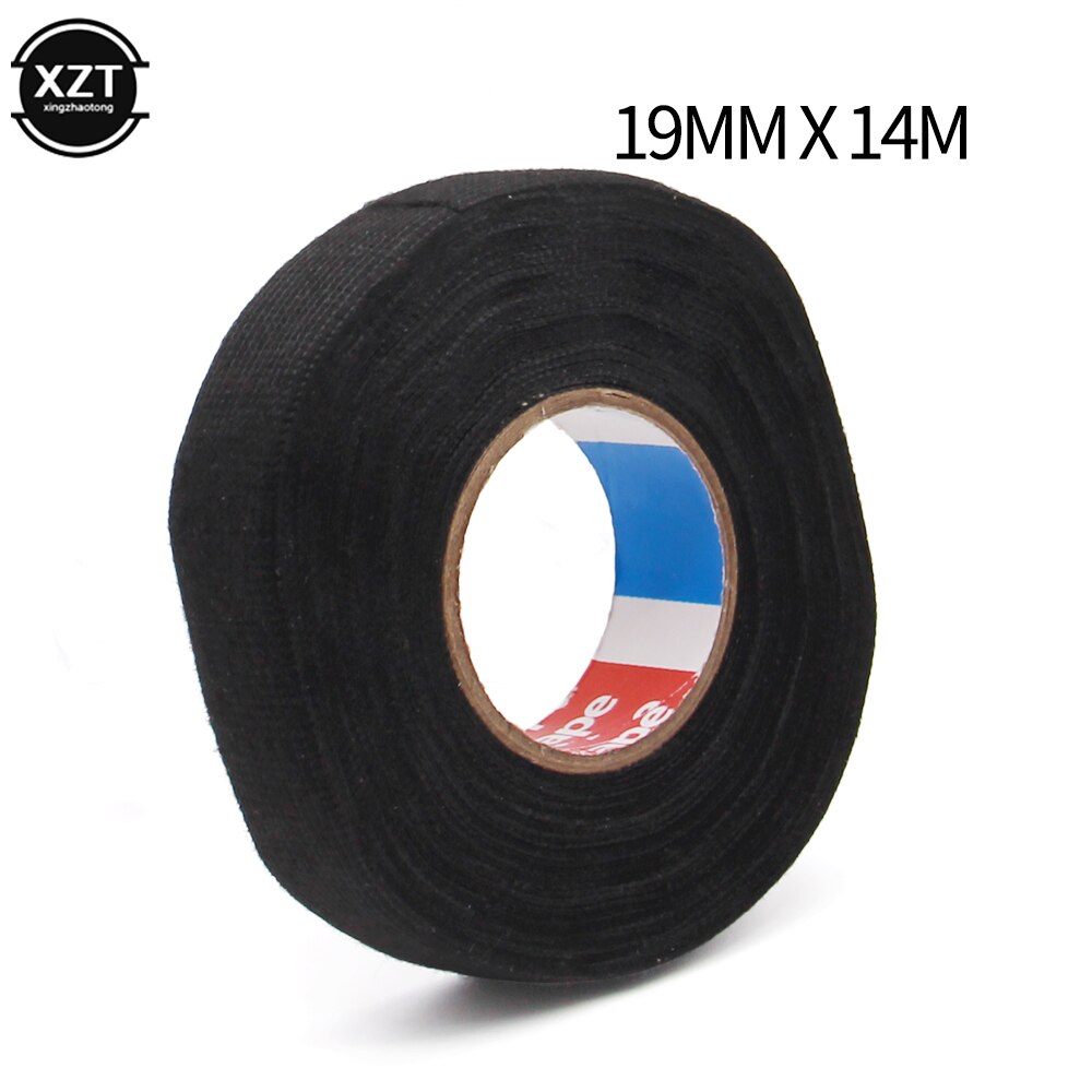 1pc Heat-resistant Adhesive Cloth Fabric Tape For Car Auto Cable Harness Wiring Loom Protection Width 9/15/19/25/32MM Length 15M: 19MM x 14M