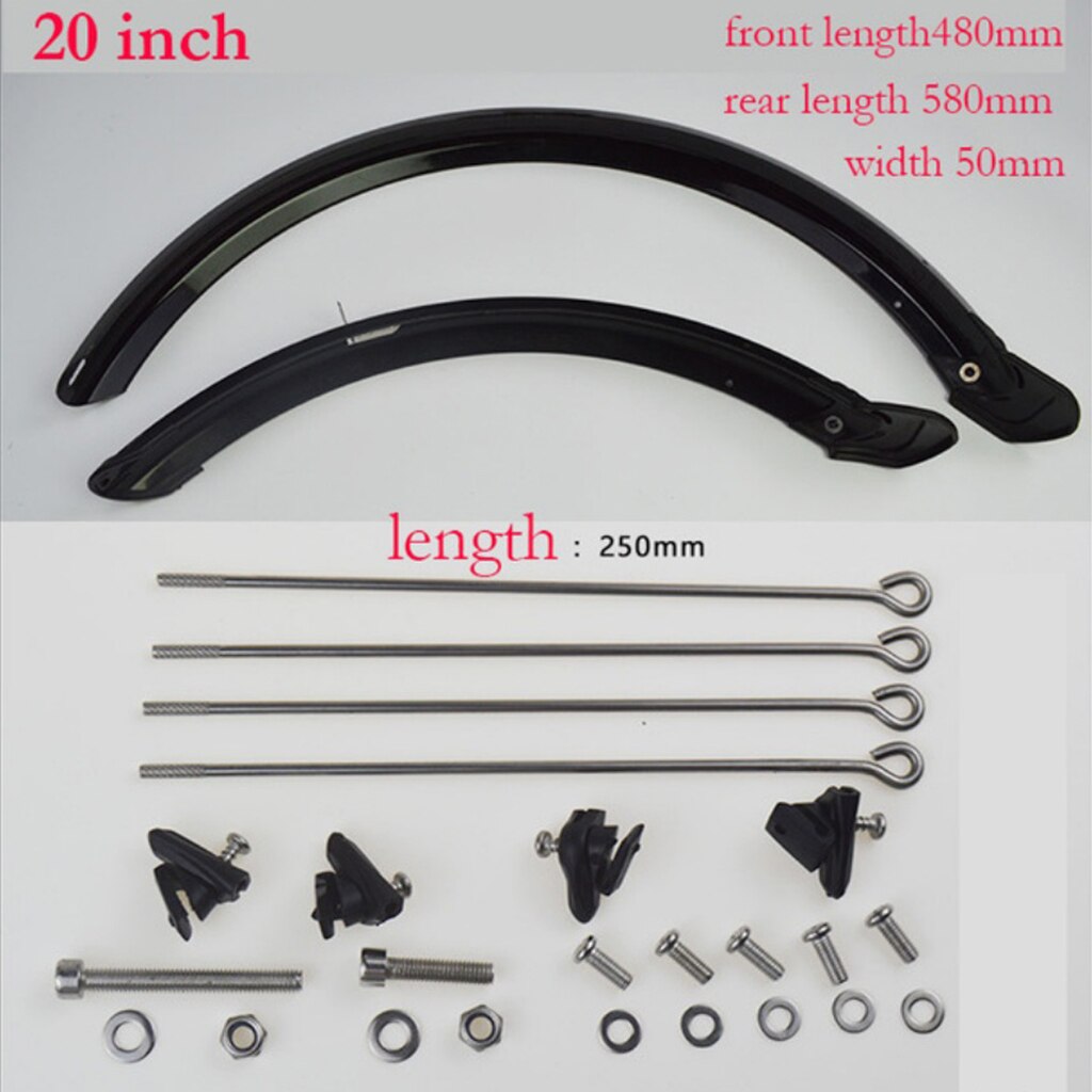 Juego de guardabarros para bicicleta plegable, sistema de frenos en V, 20 y 14 pulgadas