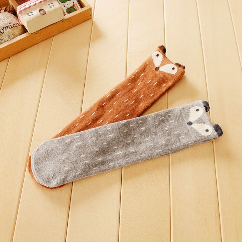 Baby Socks Unisex Lovely Cute Cartoon Fox Kids Knee Girl Boy Baby Toddler Socks Animal Infant Soft Cotton Socks Newborn Socks