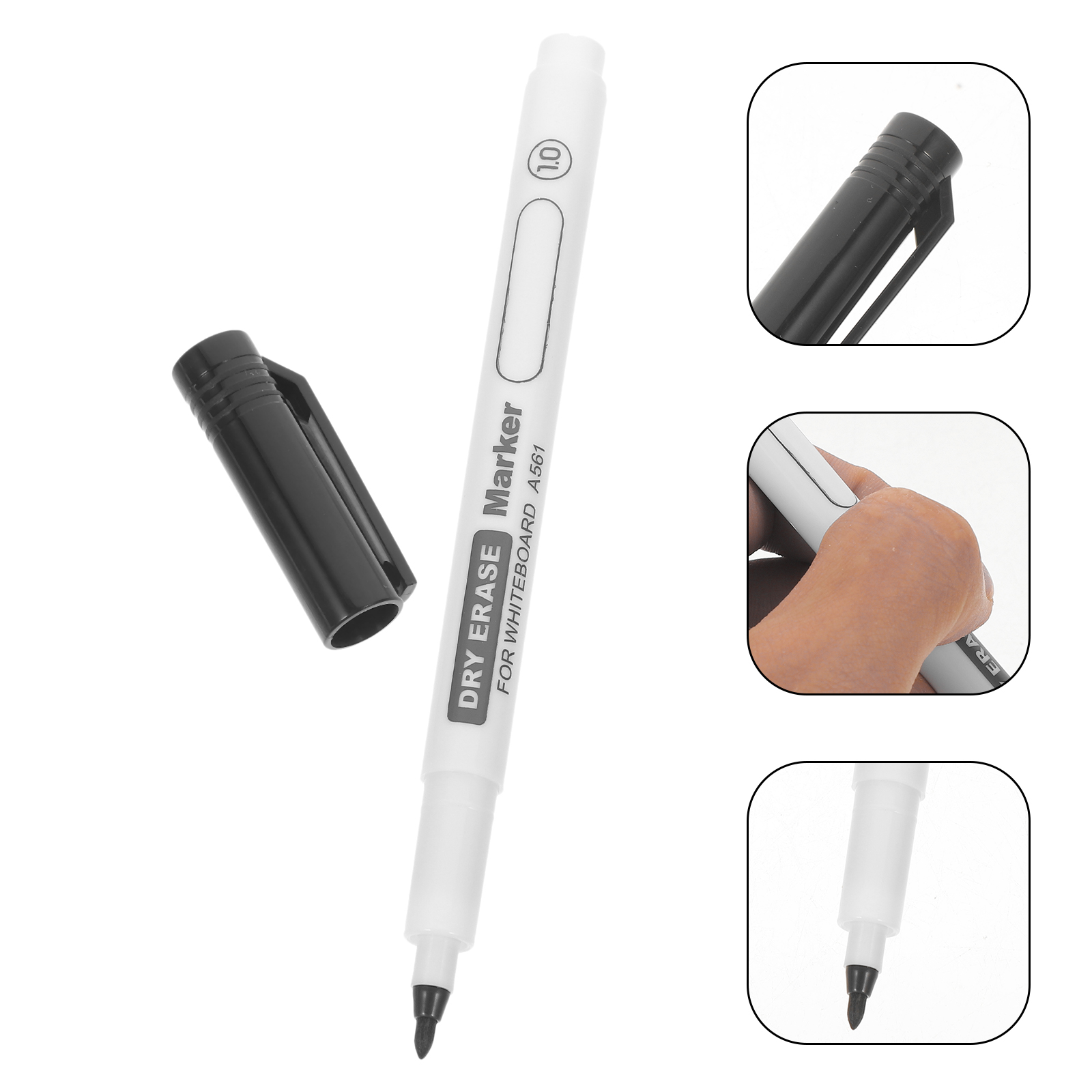 12 Pcs Whiteboard Pen Marker Fine Tip Dry Erase Markers Thin Teacher Student Pens Classroom Writing Supplies Dot Markers School: black