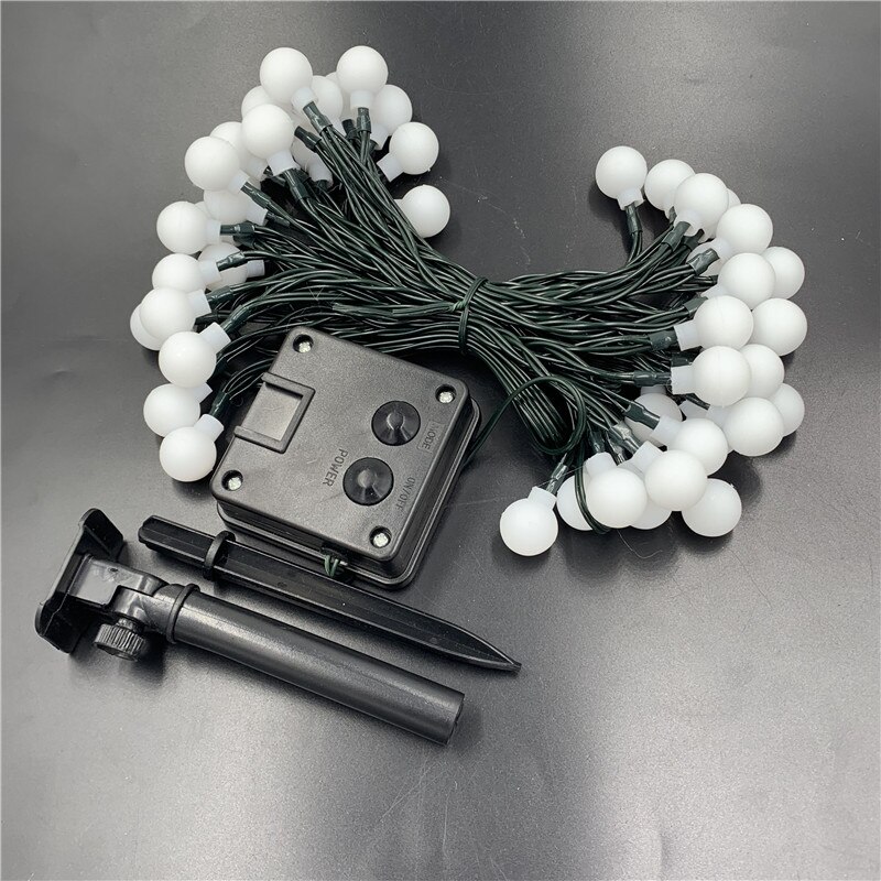 Solar lichtsnoer met 50 witte led-ballen, waterdicht, kerstverlichting voor een feestje, bruiloft of andere versiering.