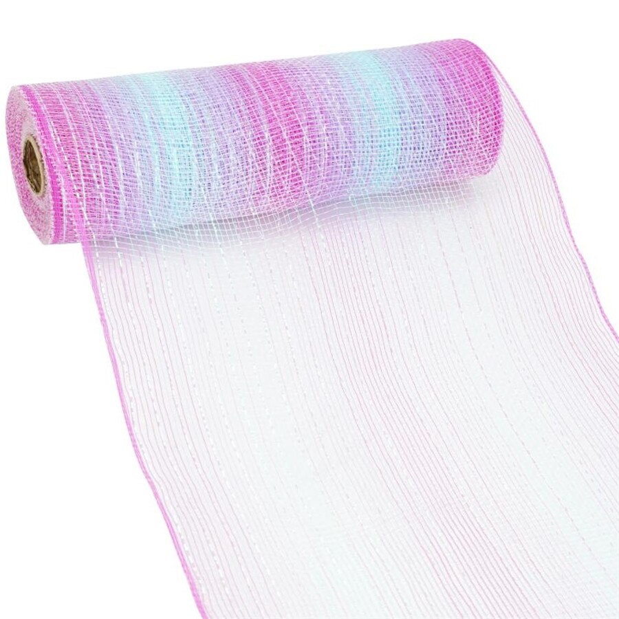Multi Stripes Color Deco Poly Mesh Ribbon 10 Inch x 10 Yards for DIY Project Wreath Crafts Home Packing Wrapping