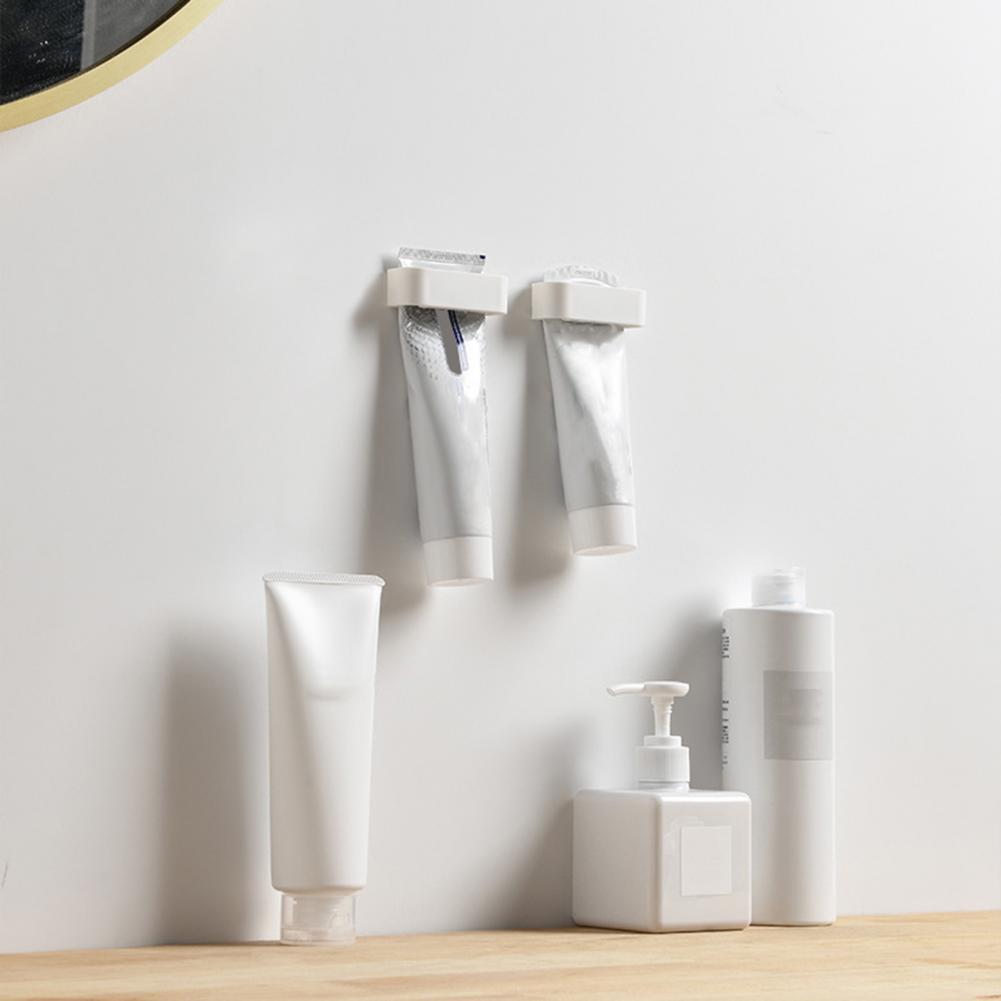 2Pcs Toothpaste Clip Self Adhesive Anti-slip HIPS Space Saving Utility Toothpaste Organizer for Kitchen