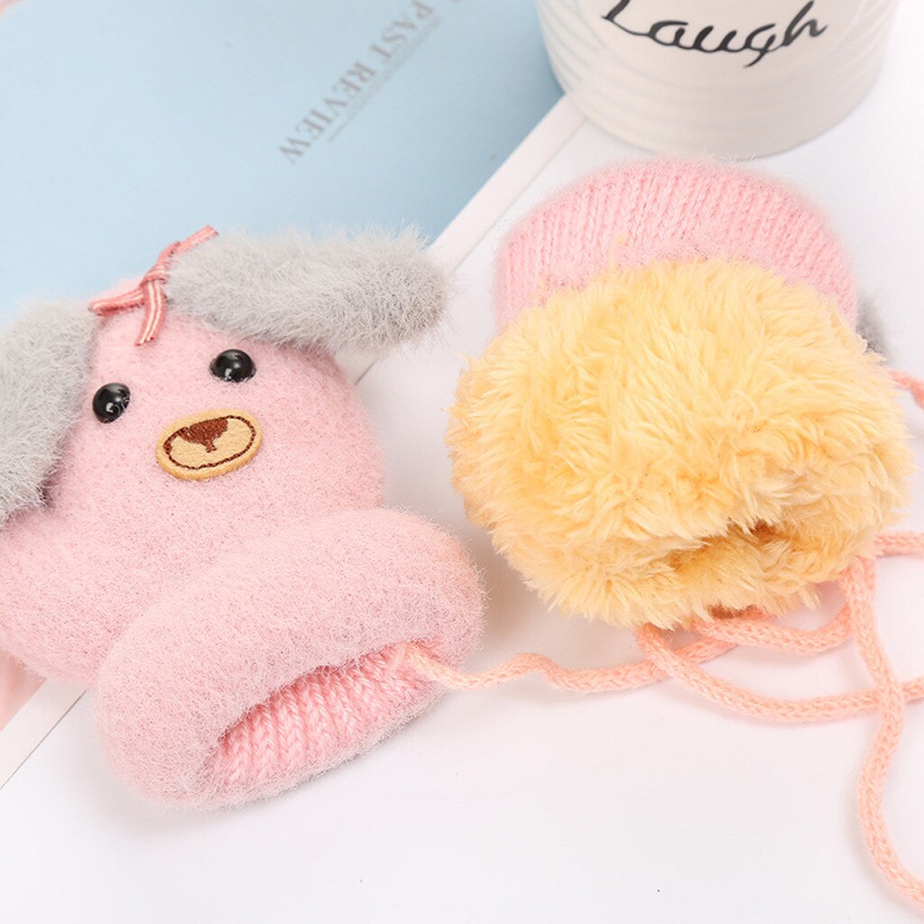 Inverno animali bambini guanti bambini bambini ragazzi ragazze inverno simpatico cartone animato animale caldo maglia guanti spessi Детские Варежки