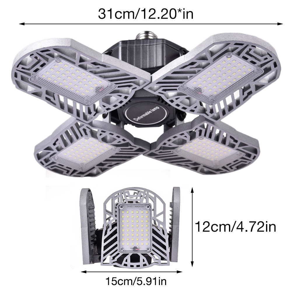 120W 12000LM LED Garage Light Foldable Deformable Flashlight High Bay Light