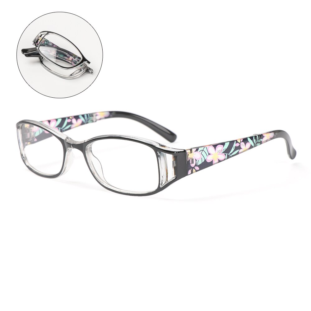 1pc opvouwbare leesbrillen met print, anti-blauw licht, vintage bril, oogbescherming, computer, dropship, leesbrillen: +400 / Zwart