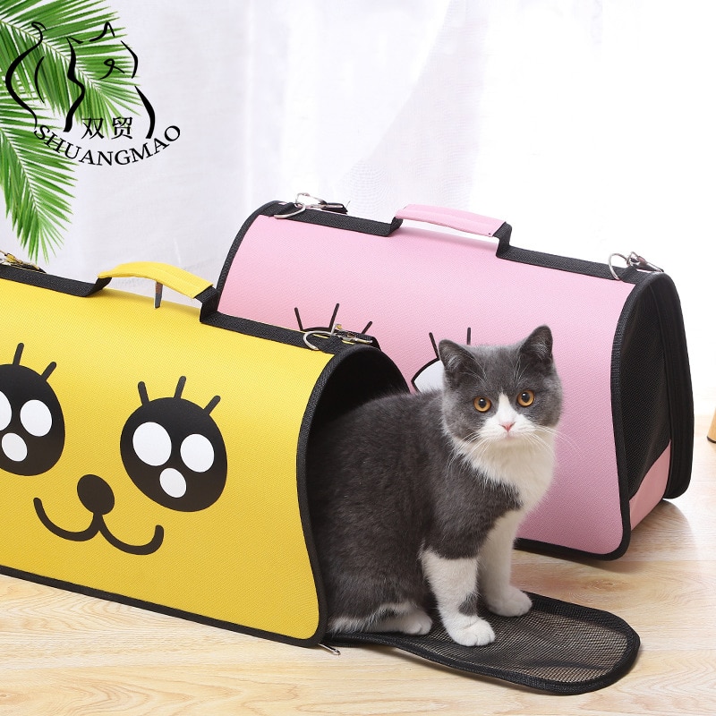 Shuangmao Huisdier Katten Draagtassen Kat Hond Schouder Rugzak Tas Outdoor Reizen Honden Opvouwbare Ademend Kleine Huisdieren Handtas S/M/L