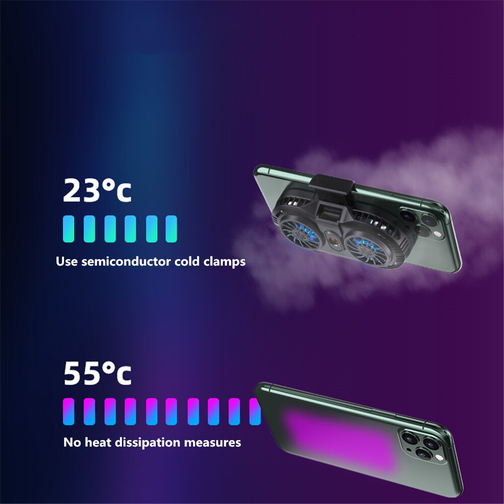 Handy Heizkörper Dual Fan Cooling USB Netzteil Handy-Universal Tragbare Semiconductor Stille Kühler