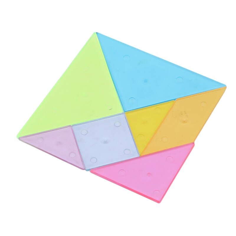 12.2*12.2 Cm Kinderen Puzzel Regenboog Plastic Tangram Diy Hersenen Puzzel Kid Leren Onderwijs Puzzels Speelgoed: 10x10cm