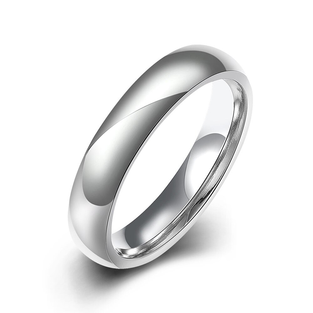 Witgouden dames 316l roestvrij staal 4mm meer kleur zwarte vingerringen sieraden ronde heren trouwring feest