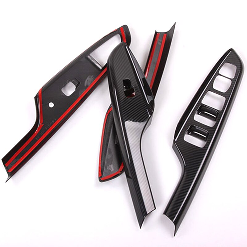 Car Armrest Carbon Fiber Door Window Switch Cover Grandado