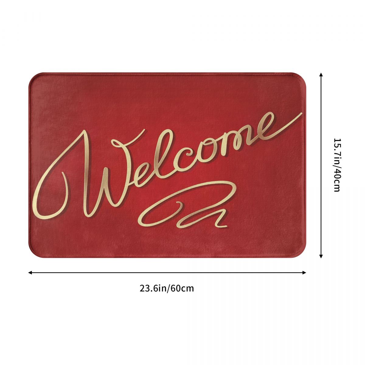 Welcome Lettering Doormat Bedroom Welcome Polyeste Kitchen Door Floor Carpet Red Christmas Absorbent Floor Rug Door Mat Foot Pad