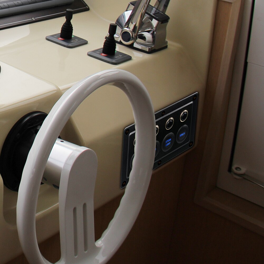 12-24V Universal RV Auto Yacht Cab Single Touch Panel Retrofit Control 4 Position Illuminated Switch