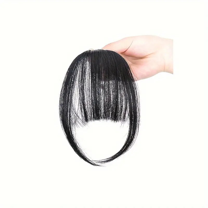 Clip In Bangs for Women Synthetic Straight Hairpiece with Sideburns Versatile Air Fringe Accessory: GRAY