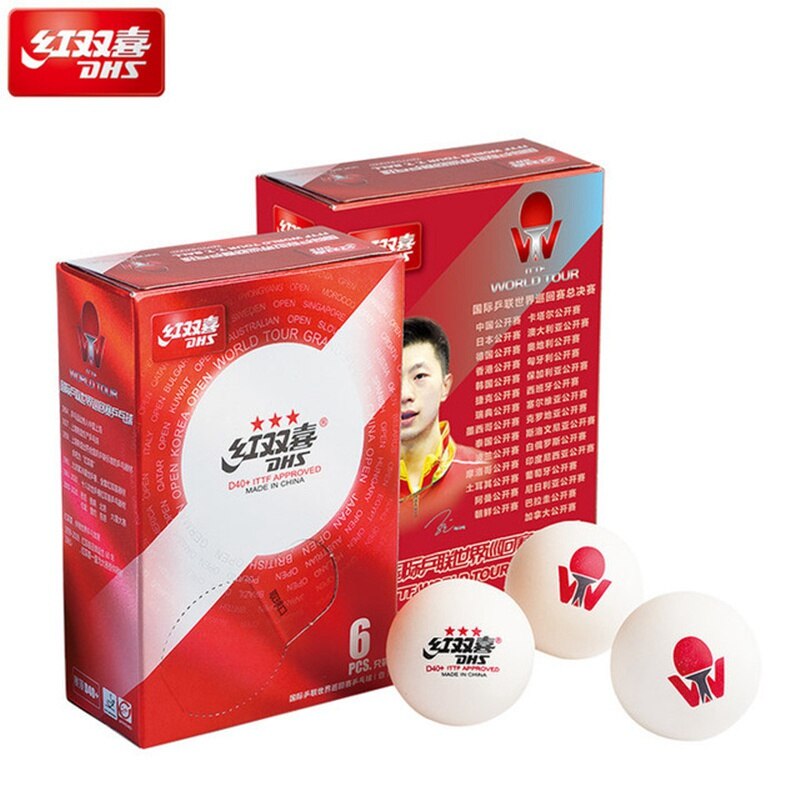 Dhs World Tour Tafeltennis Ballen 3 Ster D40 + Tafeltennis Nieuw Materiaal Plastic Poly Ping Pong Ballen