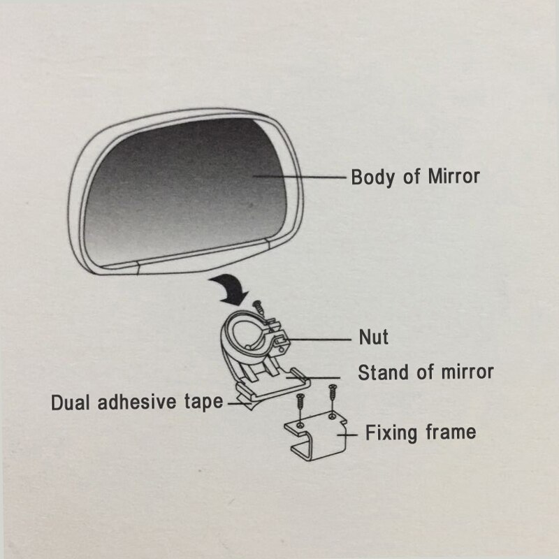 1 Pair 360 Degree Rotation Adjustable Rear View Mirror Car Blind Spot Mirror Wide Angle Lens for Parking Auxiliary Mirror