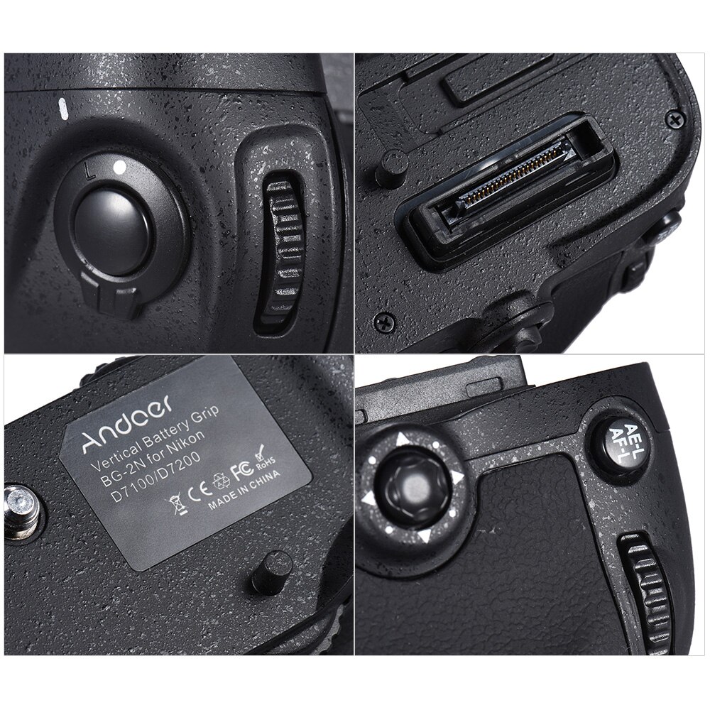 Andoer BG-2N Vertical Battery Grip Holder for Nikon D7100/D7200 DSLR Camera Compatible with EN-EL Battery