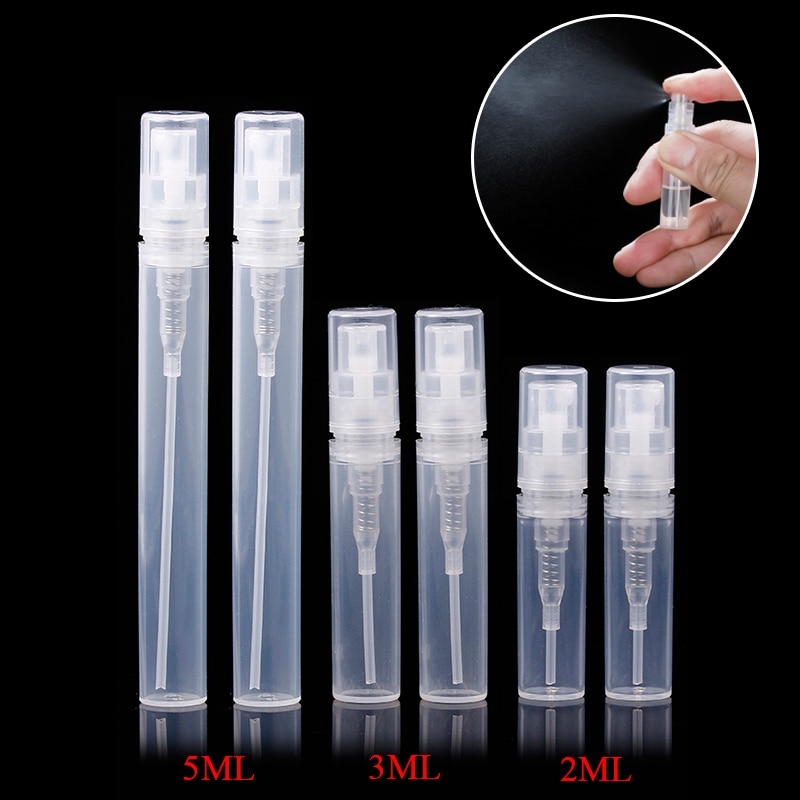 ( 7pcs/lot) Empty 2ml 3ML 4ML 5ML mini Protable Refillable plastic spray perfume bottle, small sample perfume atomizer bottles