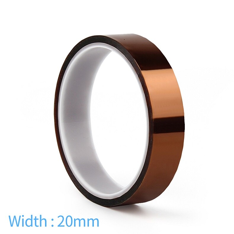 WNB 25m Heat Resistant Polyimide Tape One-side Self-adhesive High Temperature Thermal Protection Insulation Anti Static Film: 20mm