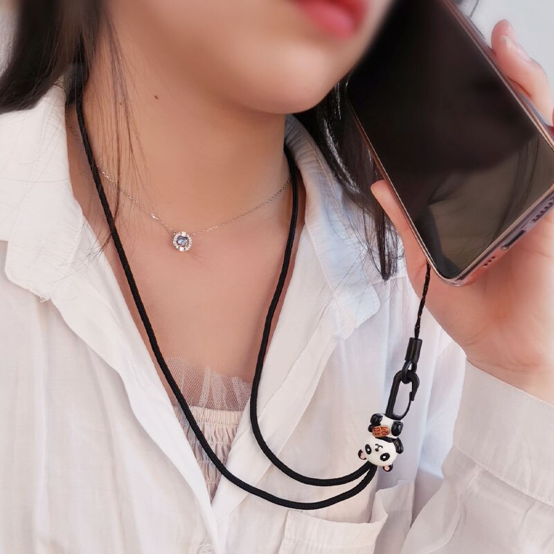 Long Neck Mobile Phone Lanyard Hanging Cartoon Pendant Cute Lucky Cat Piggy Pendant Mobile Phone Case Universal Antilost Lanyard