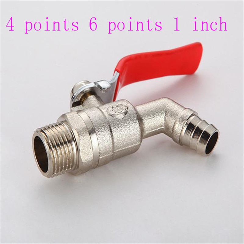 Copper water nozzle ball valve heating drainage drain valve elbow