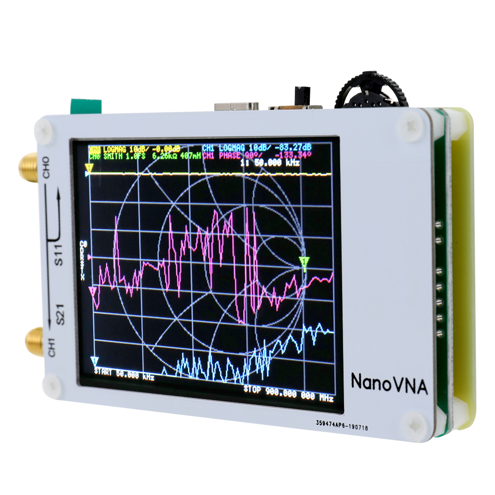 Nanovna vektor netværksanalysator digital berøringsskærm kortbølge mf hf vhf uhf antenneanalysator stående bølge med batteri