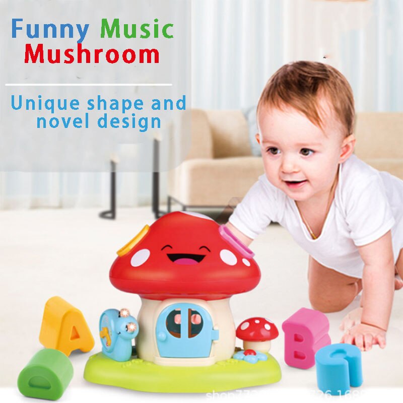 Children's toy cute music mushroom house puzzle baby game table early education voice Board game toy