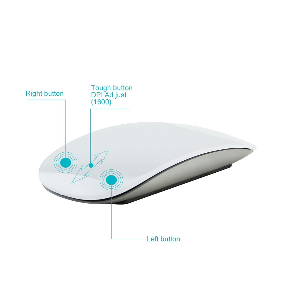 1600 DPI Bluetooth 5.0 Wireless Mouse Magic Arc Touch Mause Ultra-thin Rechargeable Mute Mice for Macbook Laptop Notebook PC