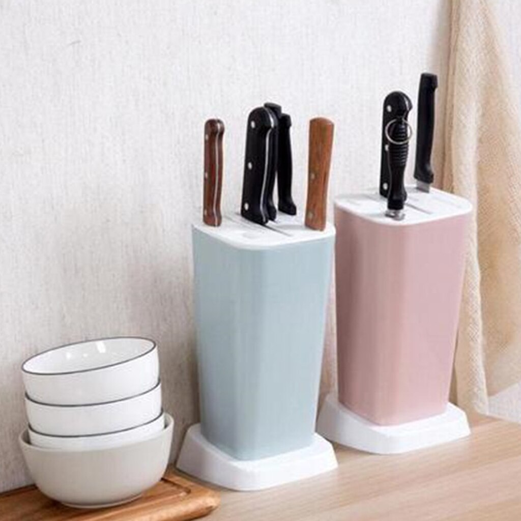 Pp Materiaal Keuken Houder Blok Display Stand Organizer: Pink