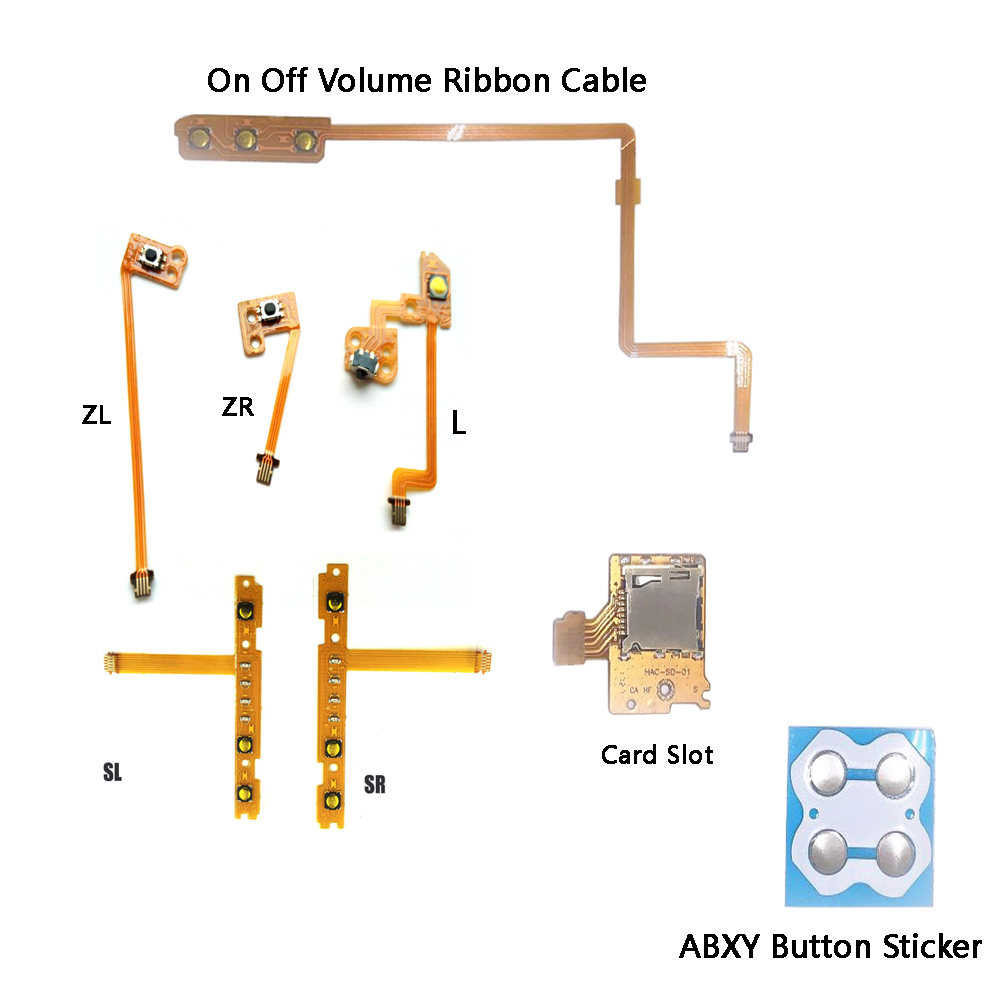 ZR ZL L SL SR/On Off Volume Ribbon Cable/Card Slot/ ABXY Buttons Sticker Key Ribbon Flex Cable For NS/N-Switch repair cable