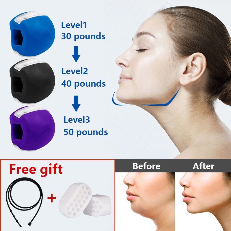 Jawzrsize Jaw Muscle ExerciserFitness Face Masseter men facial pop n go mouth jawline chew ball chew bite breaker training Body