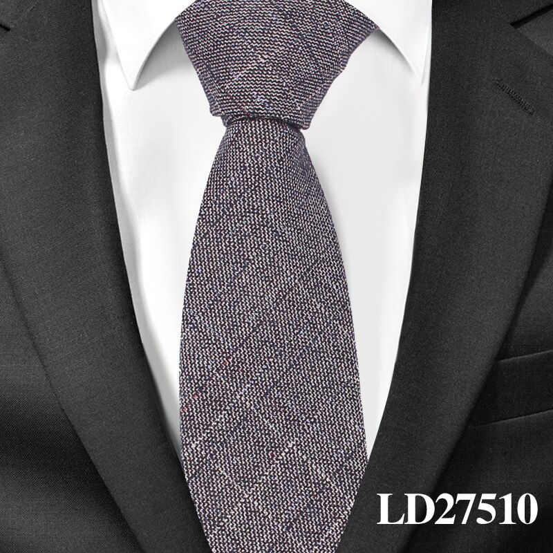 Cravate en laine de coton pour hommes | Cravate de décontractée, cravate étroite à carreaux, Corbata Slim, cravate de mariage, costumes d'affaires: LD27510