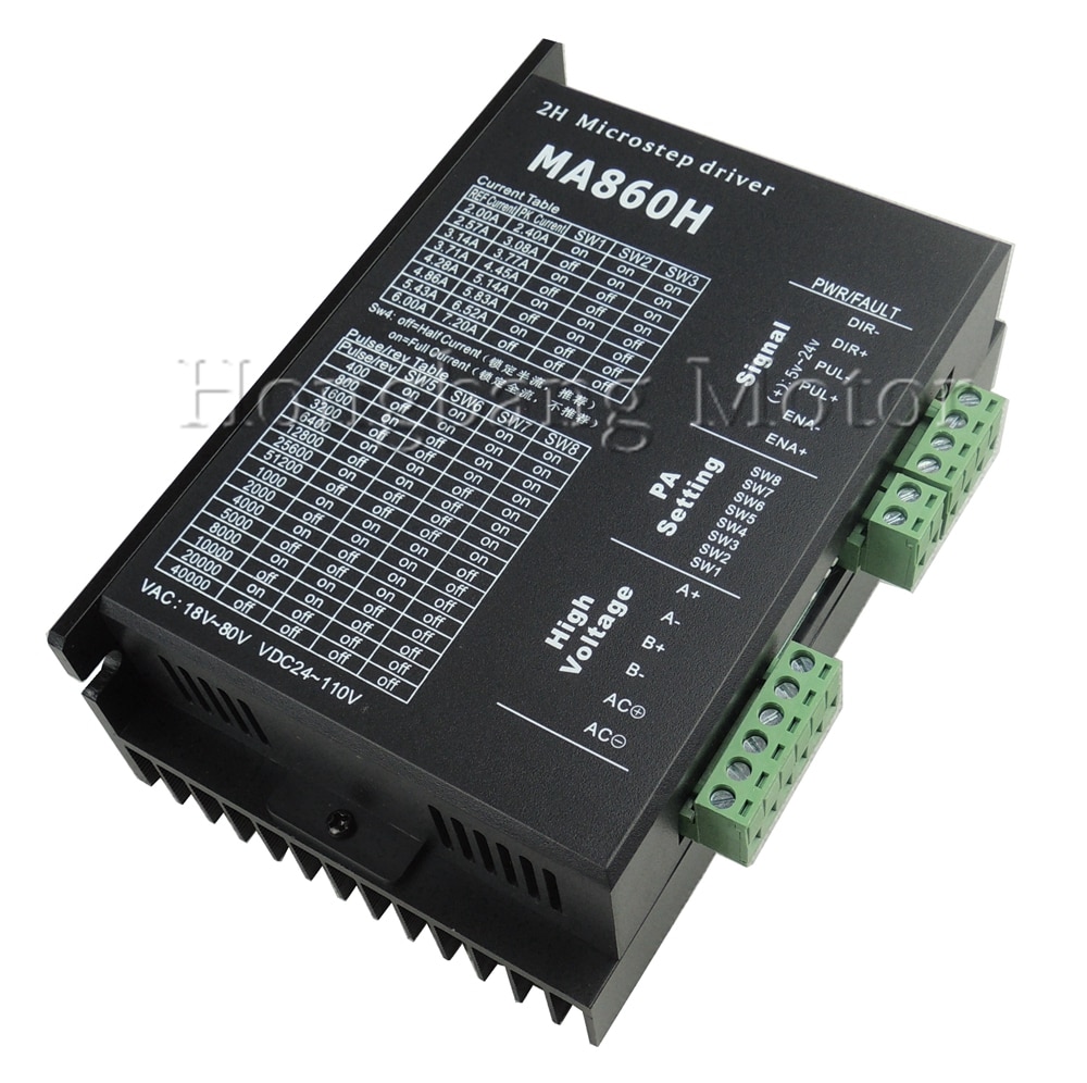 MA860H Cnc Stappenmotor Driver 24-110VDC 256 Onderverdeling Vervangen Leadshine MA860H 2 Fase 18-80VAC 7.2A Voor NEMA23 NEMA34 Motor