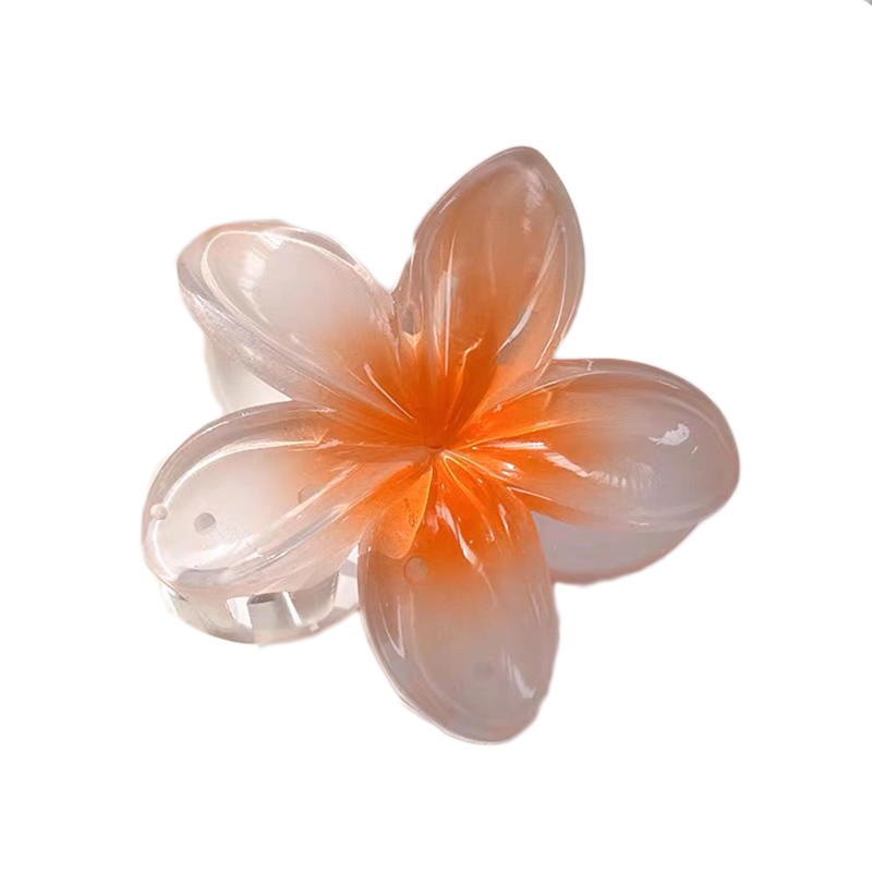 Pinza para el pelo con forma de flor para mujer y niña, pasadores de horquilla, soporte para cola de caballo, accesorios para la cabeza de playa, 8CM: Caqui oscuro