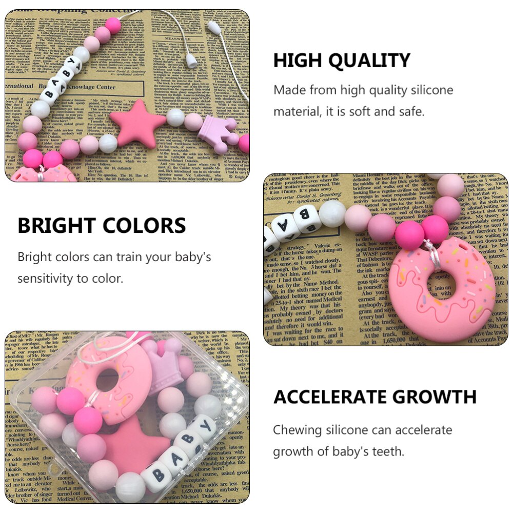 1 Pc di Sicurezza Dentizione Giocattolo Molare Collana Massaggiagengive Catena di Formazione Del bambino Masticare Catena per infantile Del bambino Bocca Denti