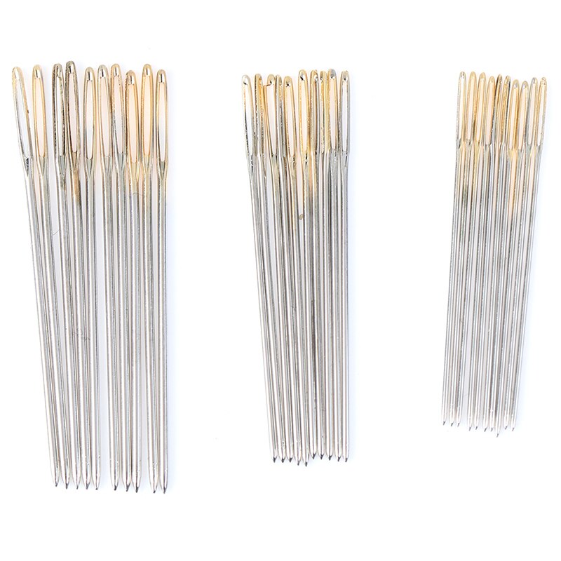 30 unids/caja Bordado dorado tela Cruz puntada tela agujas tamaño 22 24 26 # accesorios de costura