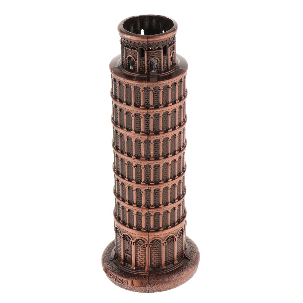 Metallic Leaning Tower of Pisa Statue Collectable Souvenir Figurines Tower Model for Home Office Store Decoration