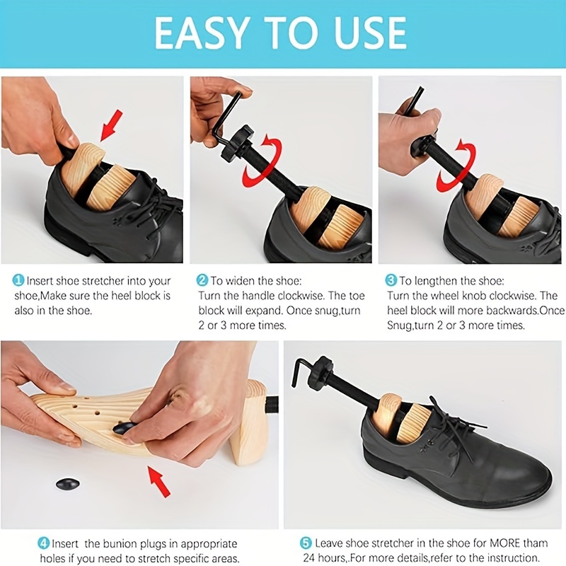 Ensanchador de zapatos para mujeres y hombres, expansor de madera para pies anchos, juanetes o callos, ensanchador de zapatos de madera, 1 ud.