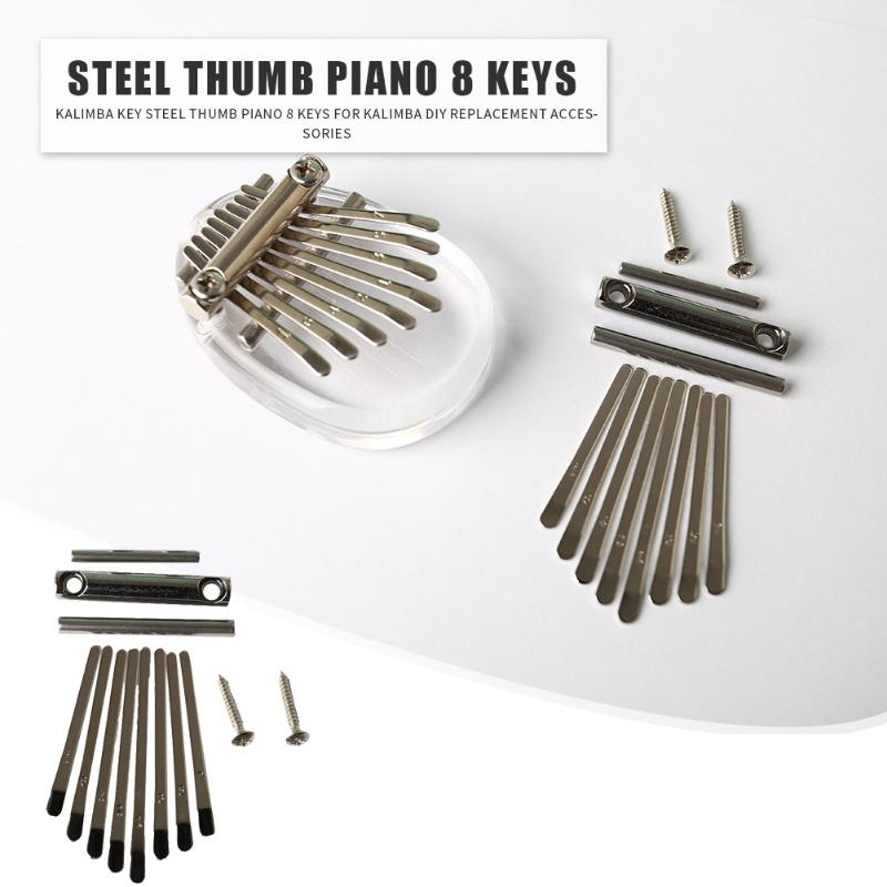 8 tangenter kalimba diy set tummen piano bokstäver tangentbord stenciled skala identifiering för delar till musikinstrument