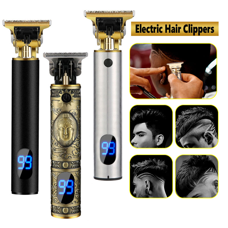 T9 électrique tondeuse à cheveux USB Rechargeable sans fil Machine de coupe de cheveux rasoir tondeuse à barbe Kit de coupe de cheveux électrique cisaillement à poussée